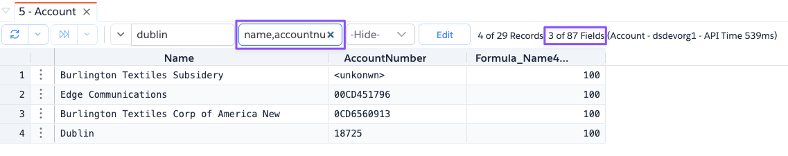 Filter Columns Example